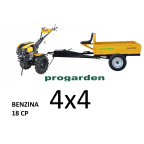 GARDEN Jednoosí traktor, malotraktor, jednonápravový traktor 1873V2 Alpine 4x4, 18HP, benzín, euro5, elektrický start, přívěs GARDEN RM500T, s náhonem 4x4