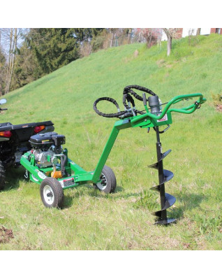 ATV pôdny vrták, 9 HP motor + 5 vrtákov