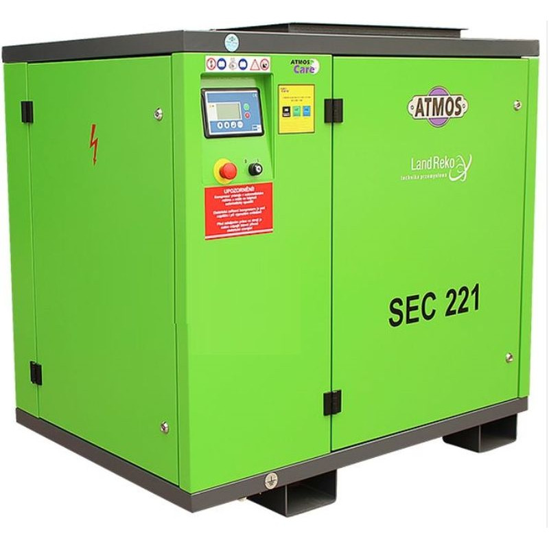 Skrutkový kompresor ATMOS SEC 221 22kW, 7,5/10/13 bar, 3.9/3.2/2.4 m3/min