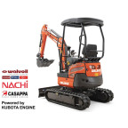 Minibager DELEKS® M180se, 1.8 tony, motor diesel Kubota D902 / nulový presah